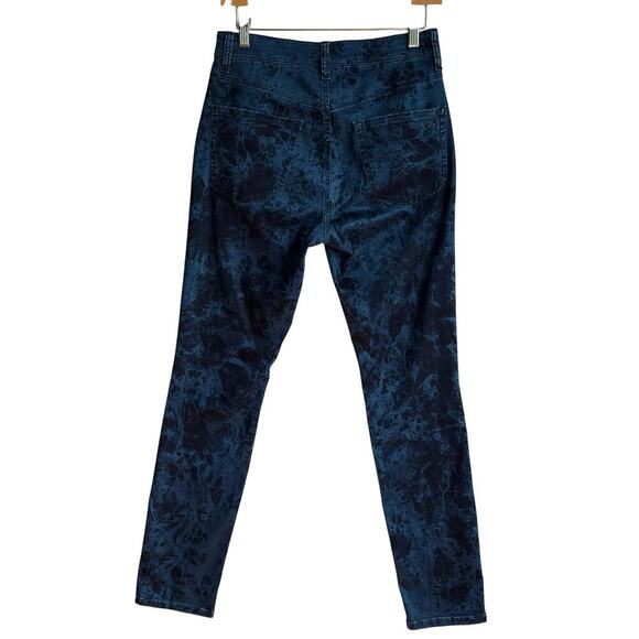 Cambio Tie-Dye Wash Slim Pants Size 10 Blue Stretch Cotton Designer Jeans - Picture 2 of 12